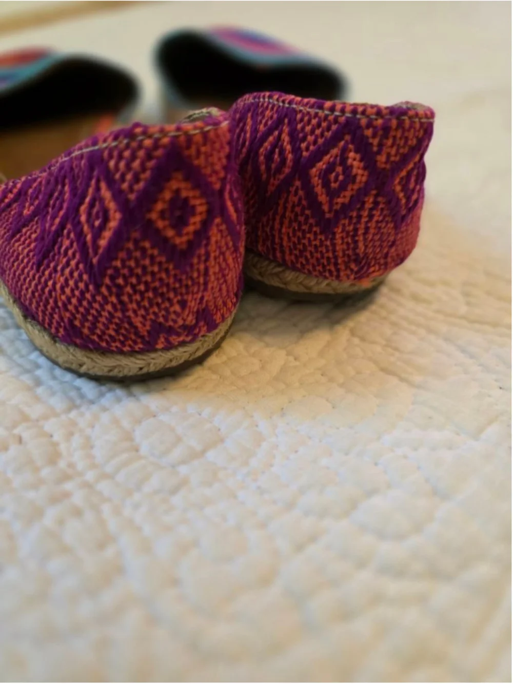 Women's Vibrant Boho Espadrilles Size 7 Pink Blue Striped Canvas Resort Wear